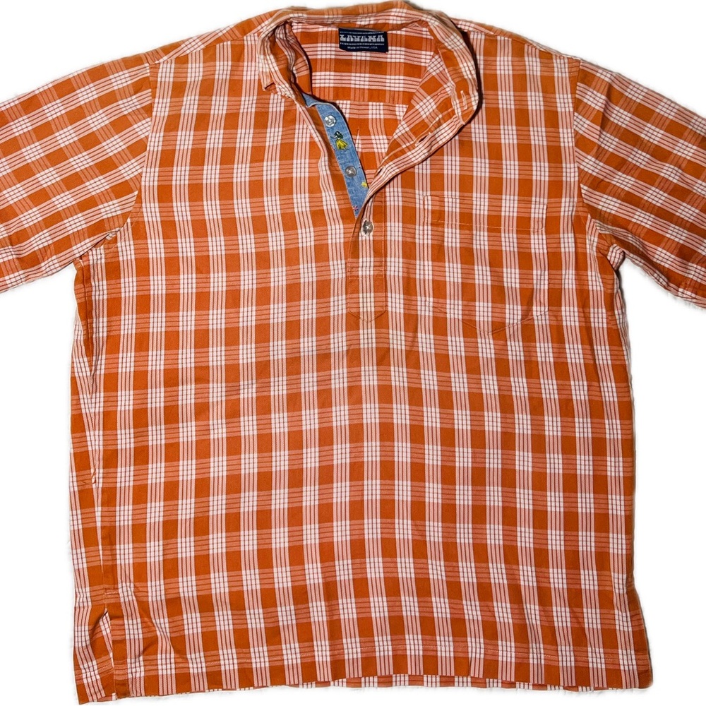 Orange Palaka Pullover Shirt